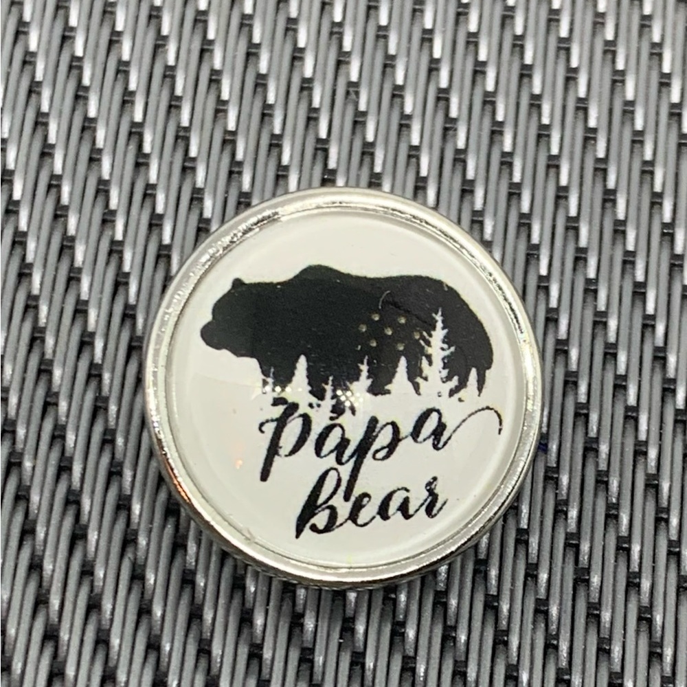 Papa Bear Snap Button Charm